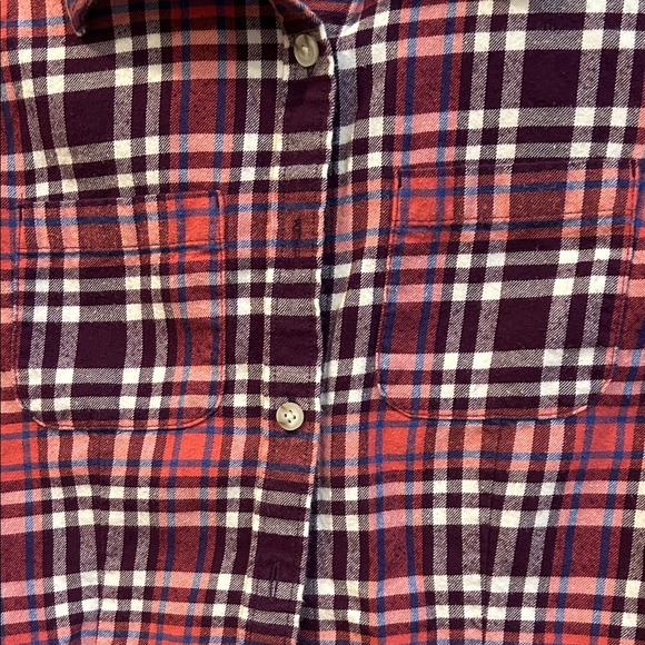 L.L. Bean Women's Plaid Shirt - Red and White - Picture 3 of 4